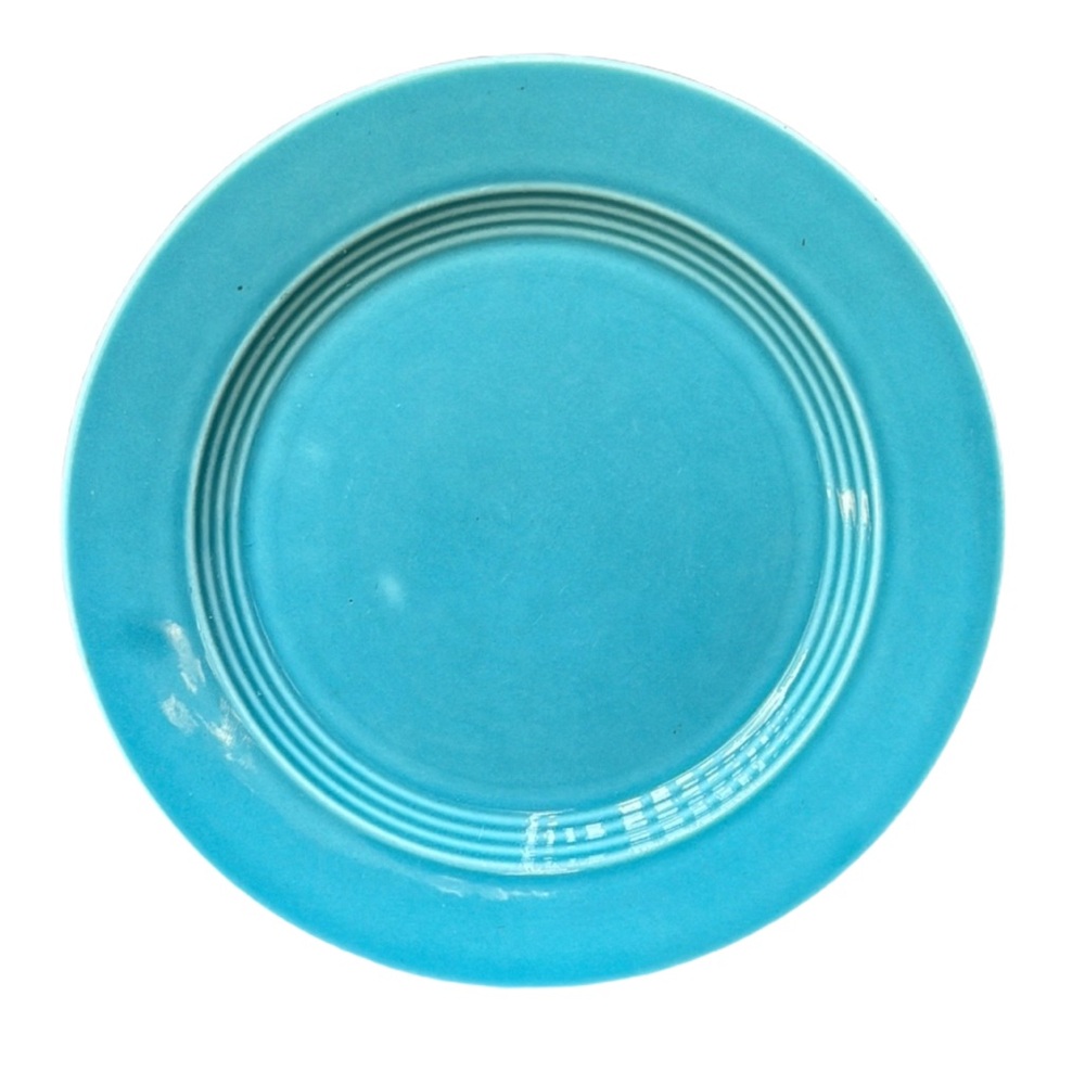 Turquoise Blue Harlequin Plate by Homer Laughlin :: MCM